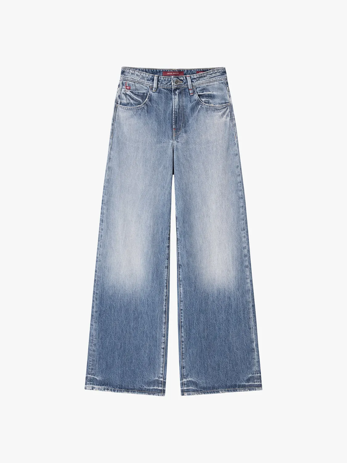 Miss Sixty Jasmine wide leg jeans lyseblå stiv denim