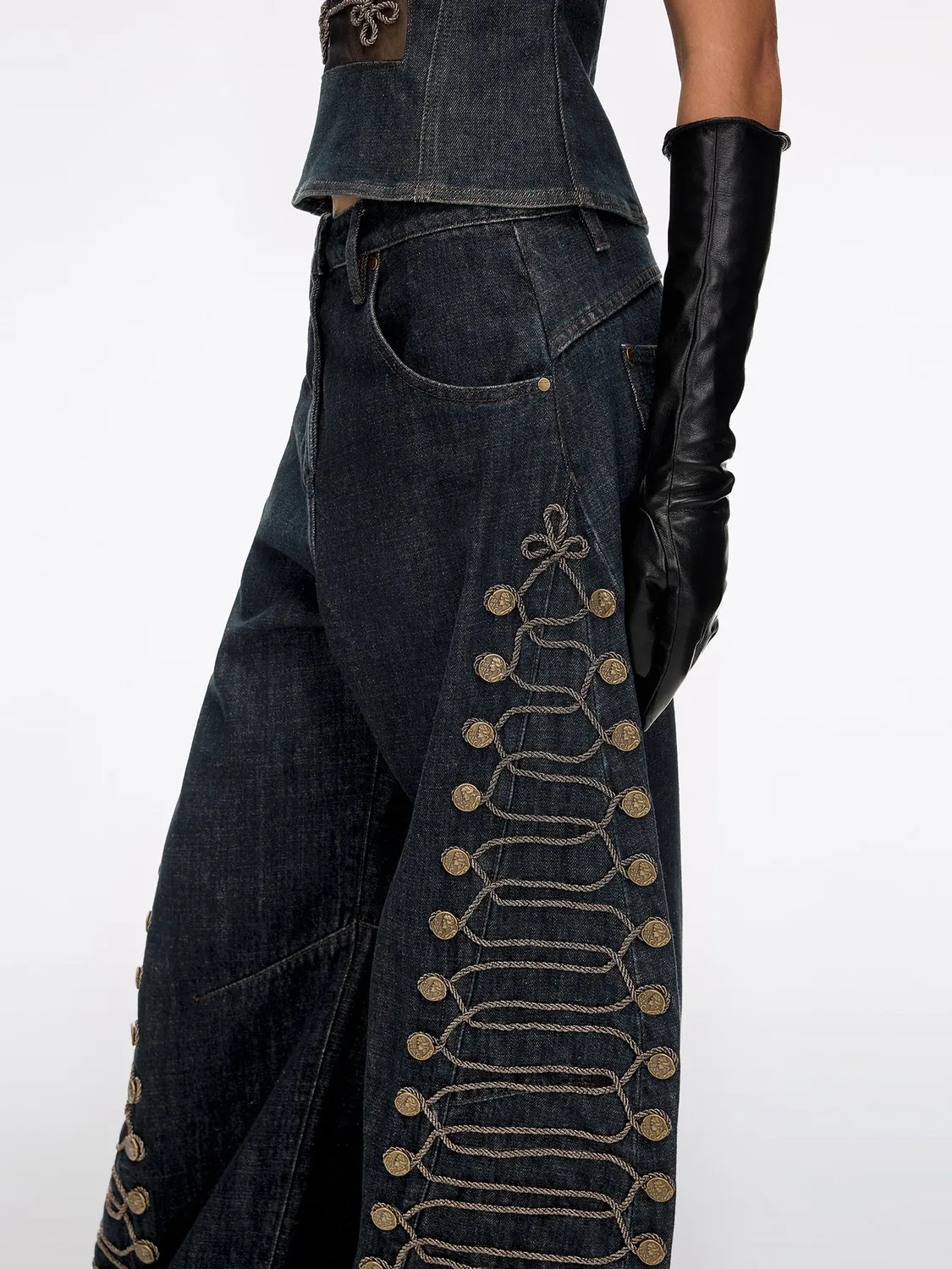 Miss Sixty Napoleon Barrel Jeans blå lav talje