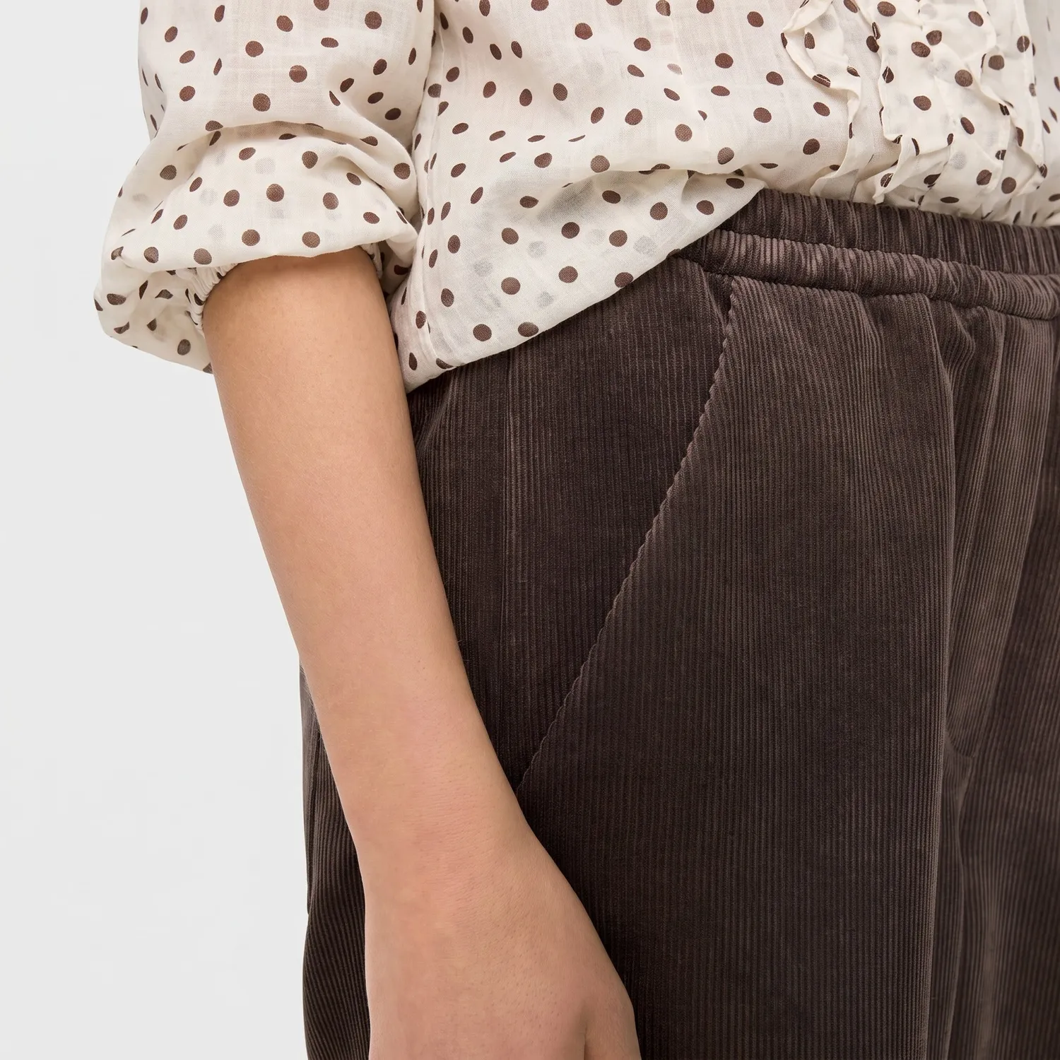 MAC Jeans Eva 2.3 tapered fløjlsbukser brun