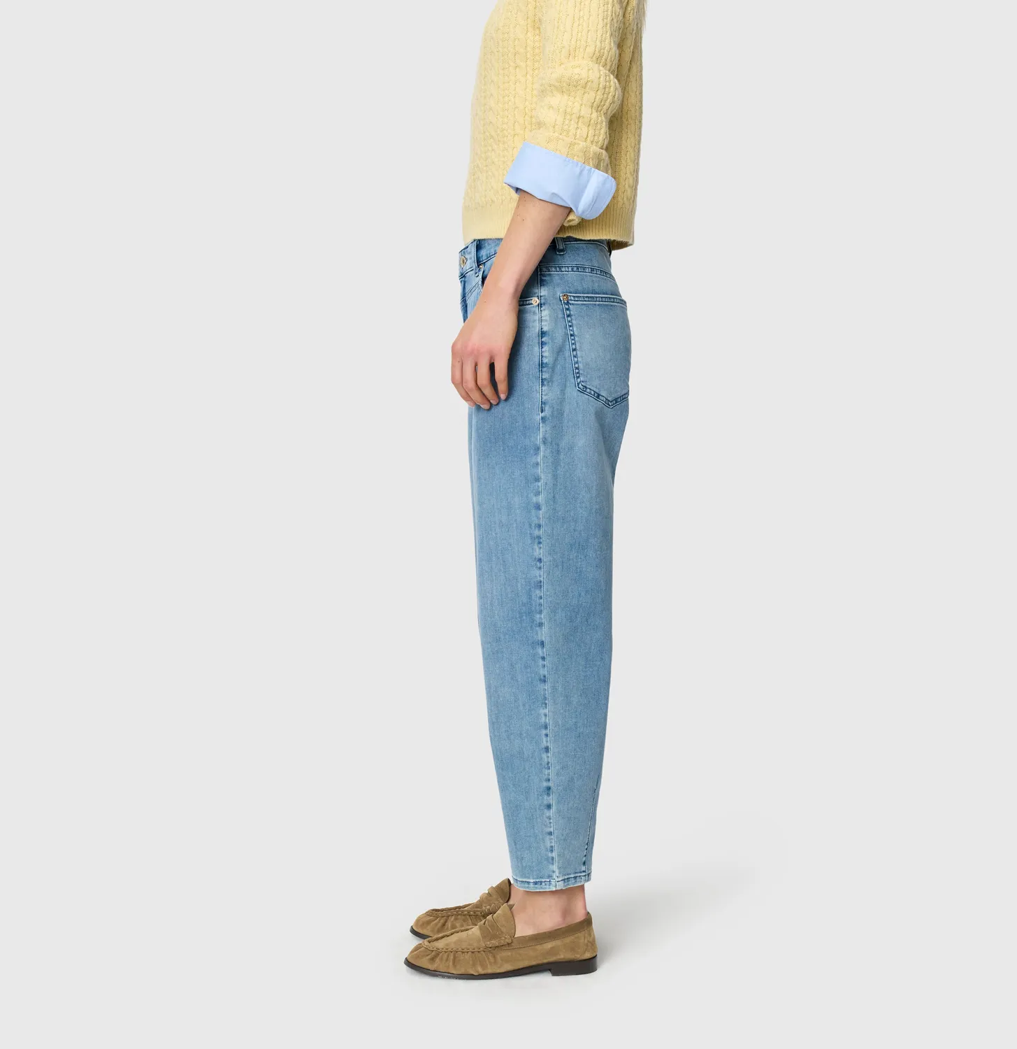 MAC Jeans Bobbie barrel jeans mellemblå cropped