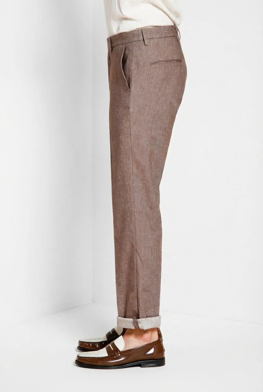 Mason's Boston chinos taupe relaxed hørblanding
