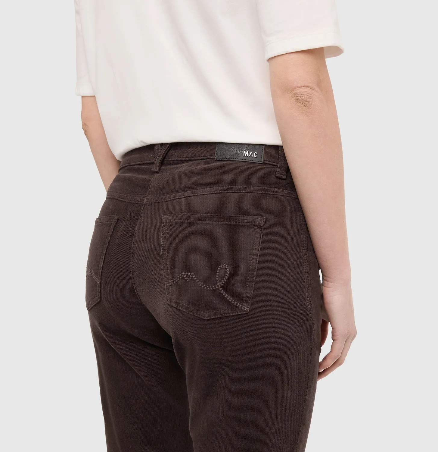 MAC Laura Pocket fløjlsbukser brun flare fit