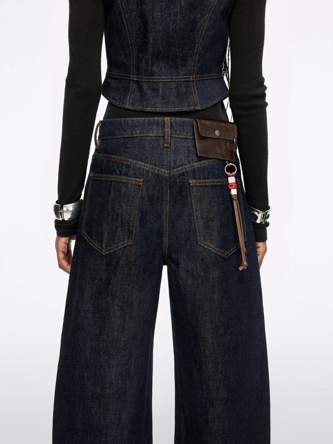 Miss Sixty Barrel jeans mørkeblå med bælttaske