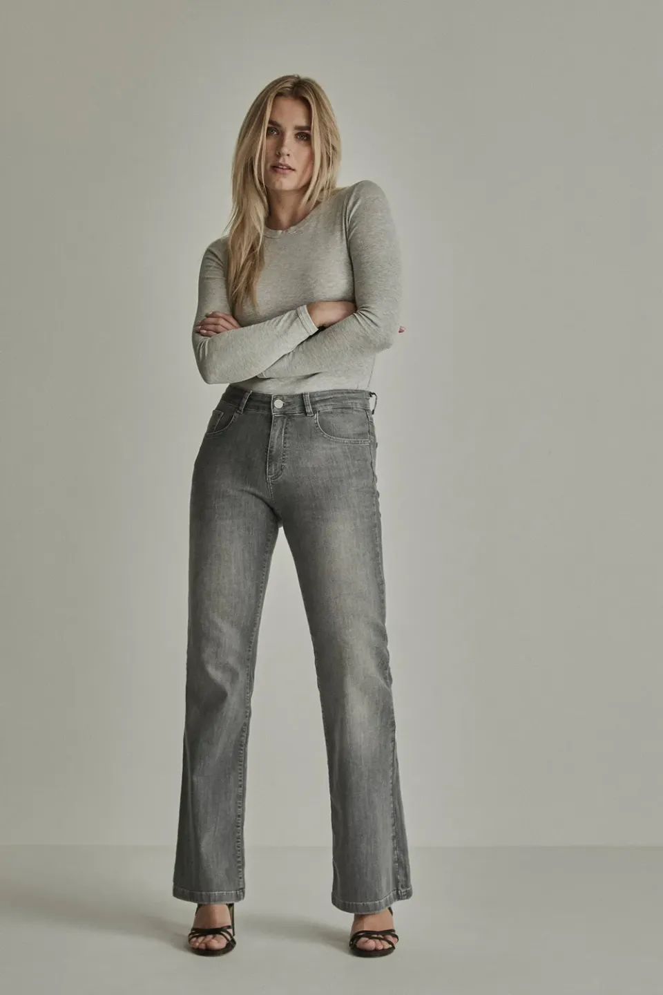 Para Mi Eve jeans Grey Used wide høj talje