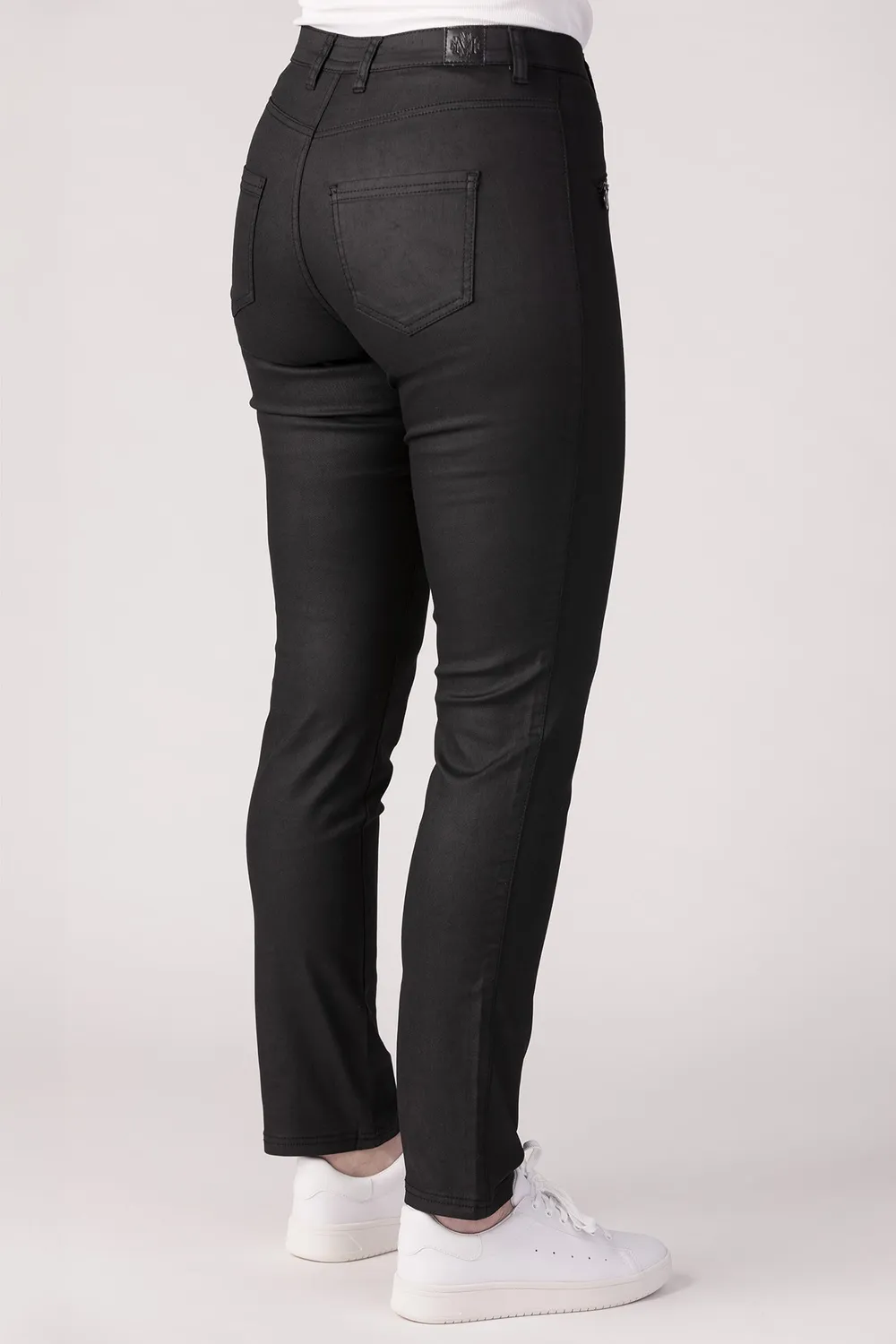 Merrytime 15639-439-09 Slim bukser sort coated skindlook