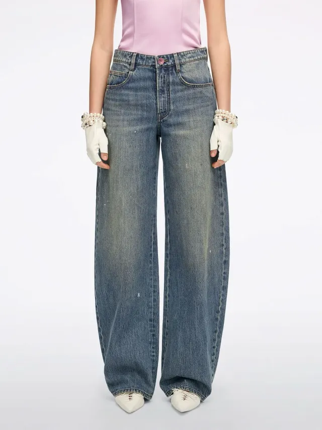 Miss Sixty Bow-Detail Barrel Jeans middle blue