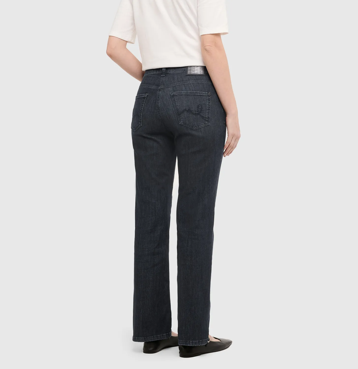 MAC Laura Paisley 5258 jeans sort flared fit mønster