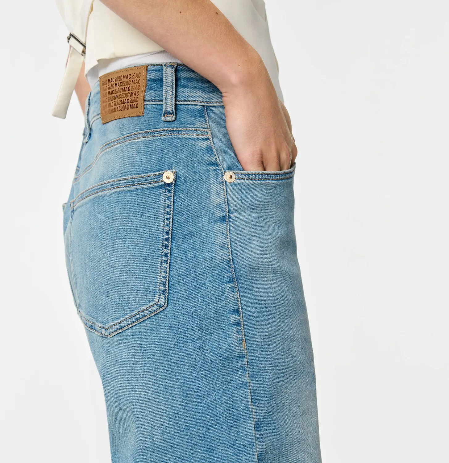 MAC Danni jeans mellemblå barrel fit