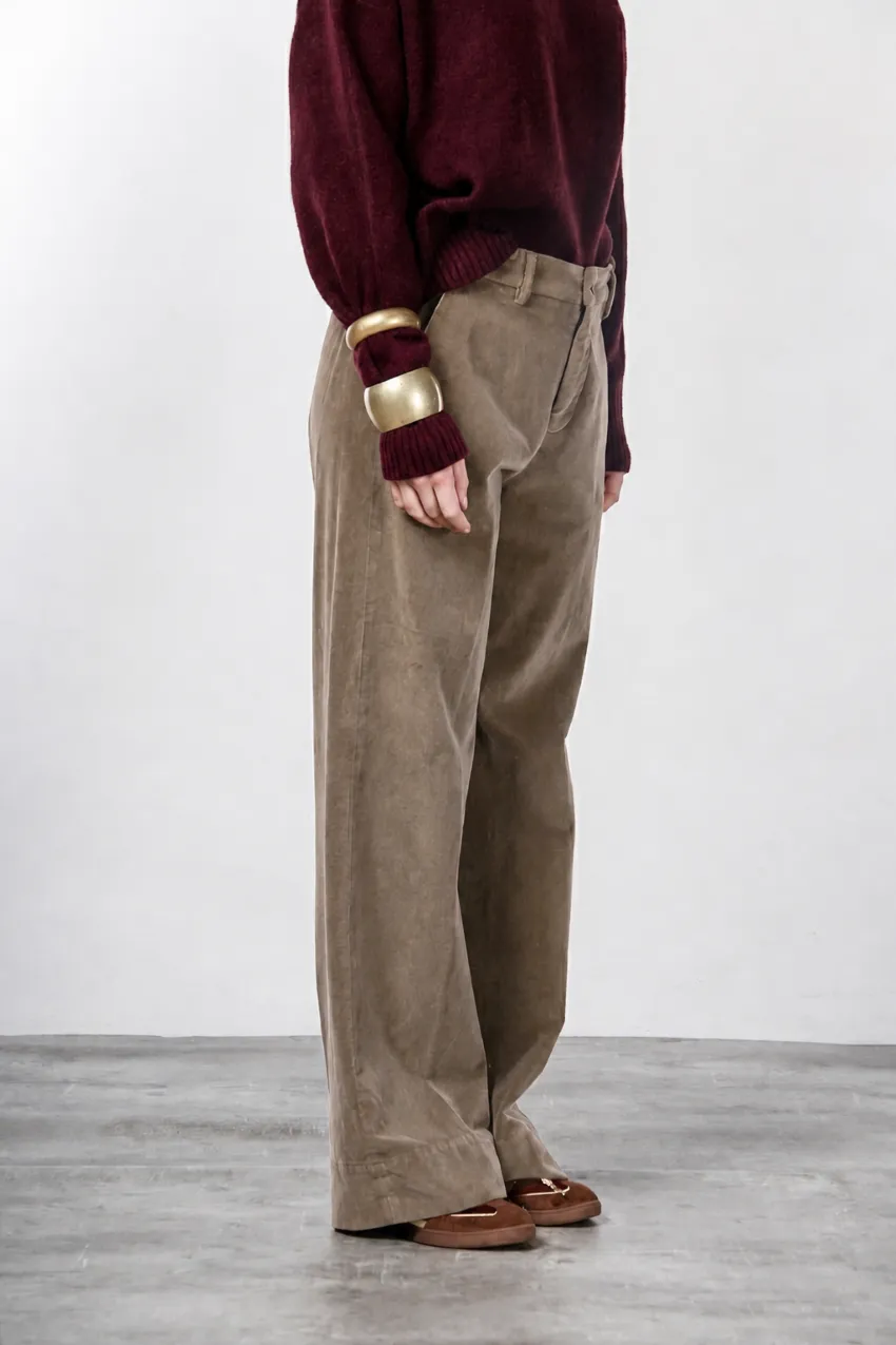 Mason's New York Studio chinos taupe straight fit fløjl