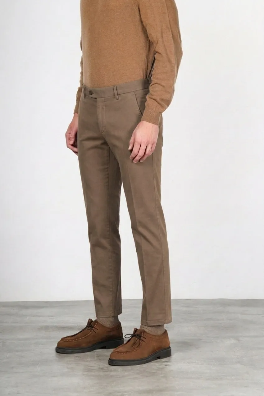 Mason's Torino Flex chinobukser brun satin slim
