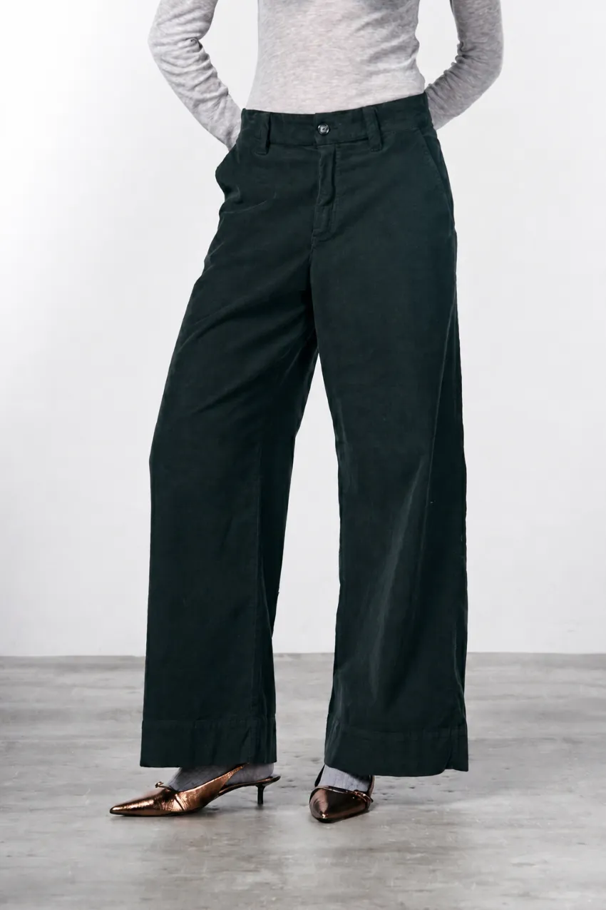 Mason's New York Wide chinos mørkegrøn fløjl