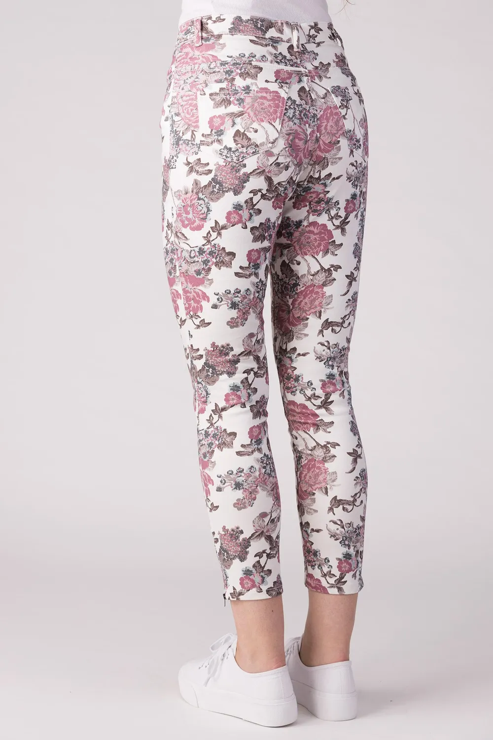 Merrytime 15640-440-51 Super Slim Ankel jeans lys blomster