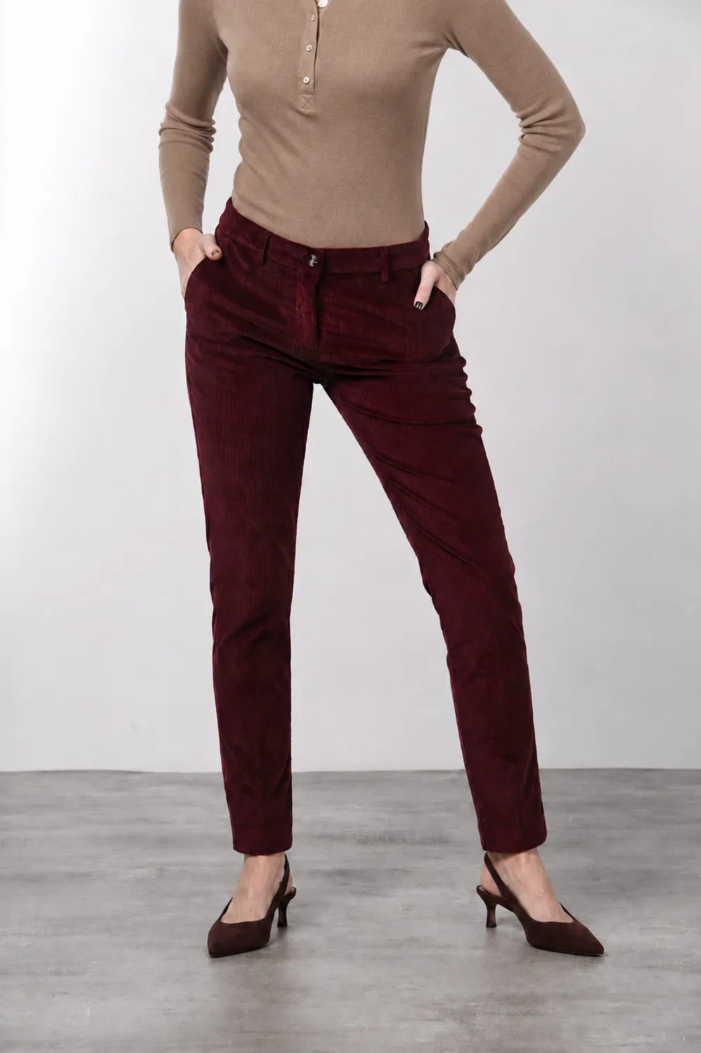 Mason's New York Slim chinos slim fløjl bordeaux