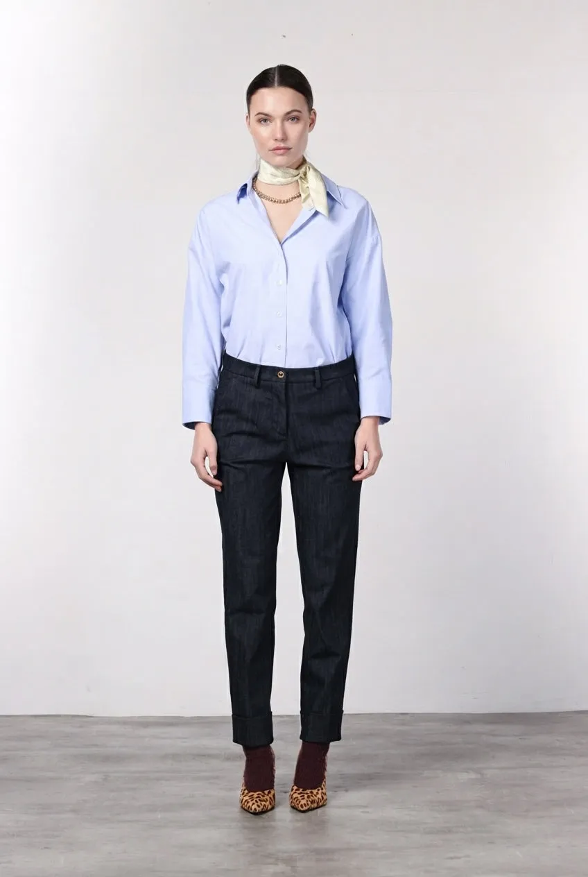 Mason's New York Carrot chinos navy stretch denim