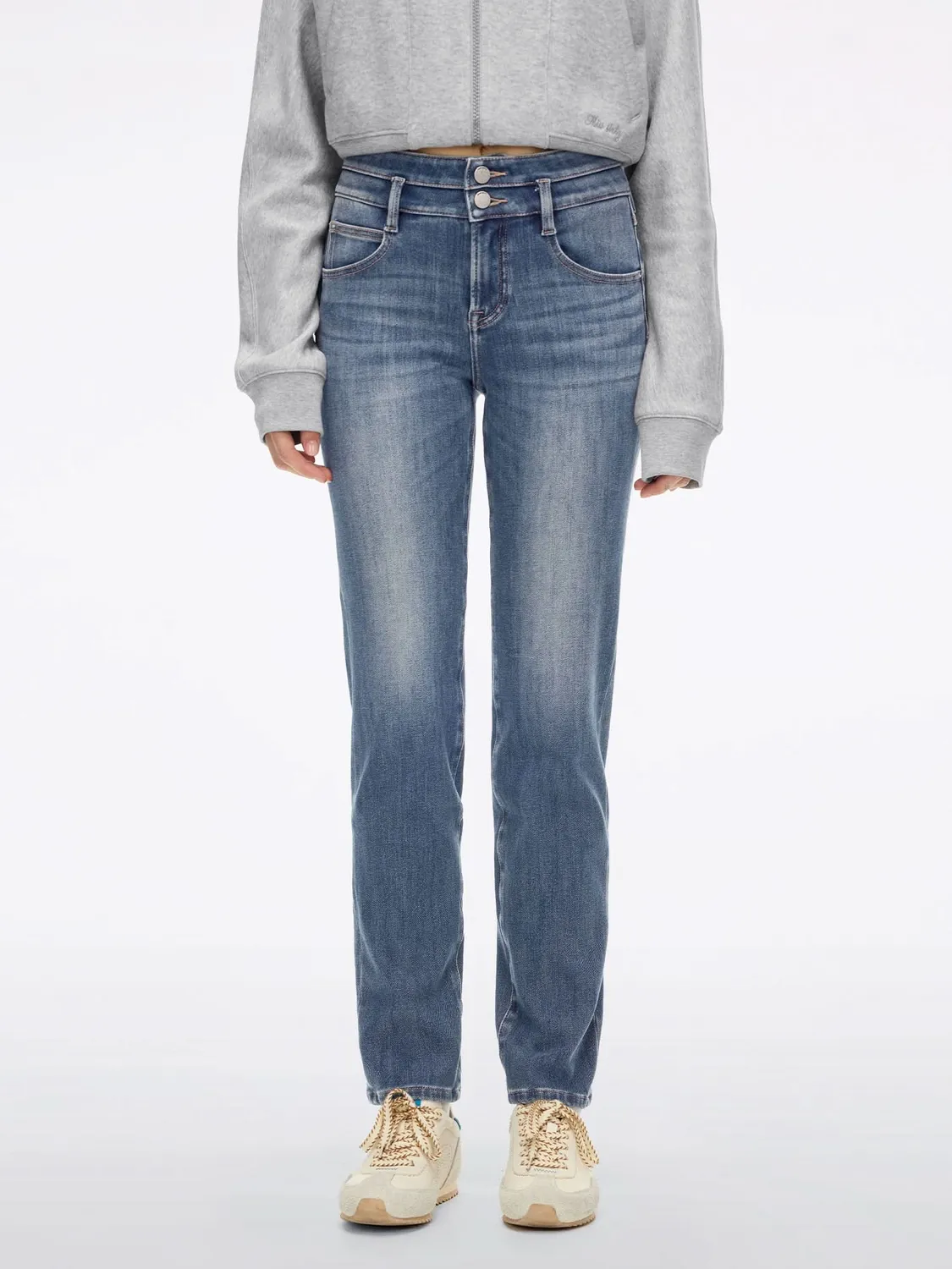 Miss Sixty Double-Button skinny jeans mørkeblå stretch