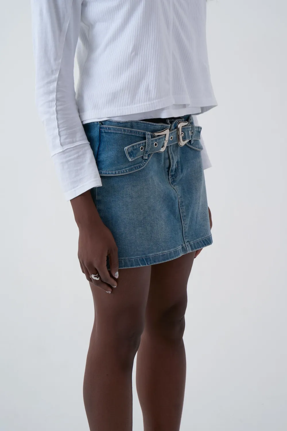 The Ragged Priest Cylinder nederdel denim mini blå