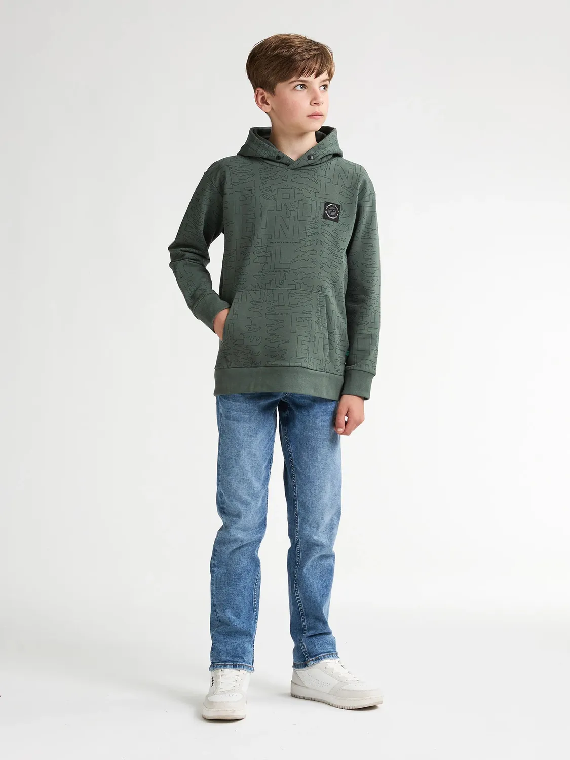 Petrol Industries Blue Ridge børne hoodie allover print