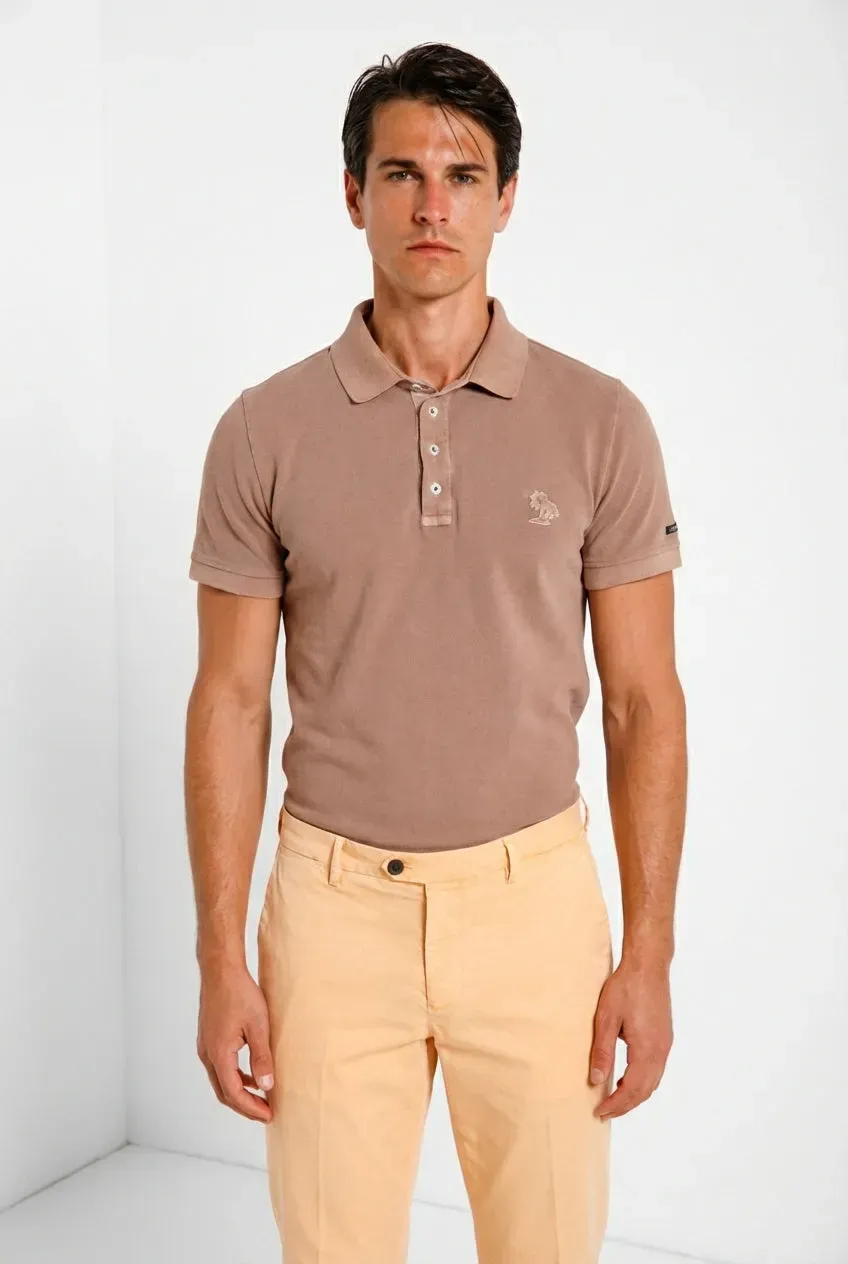 Mason's Leopardi polo terracotta piqué bomuld