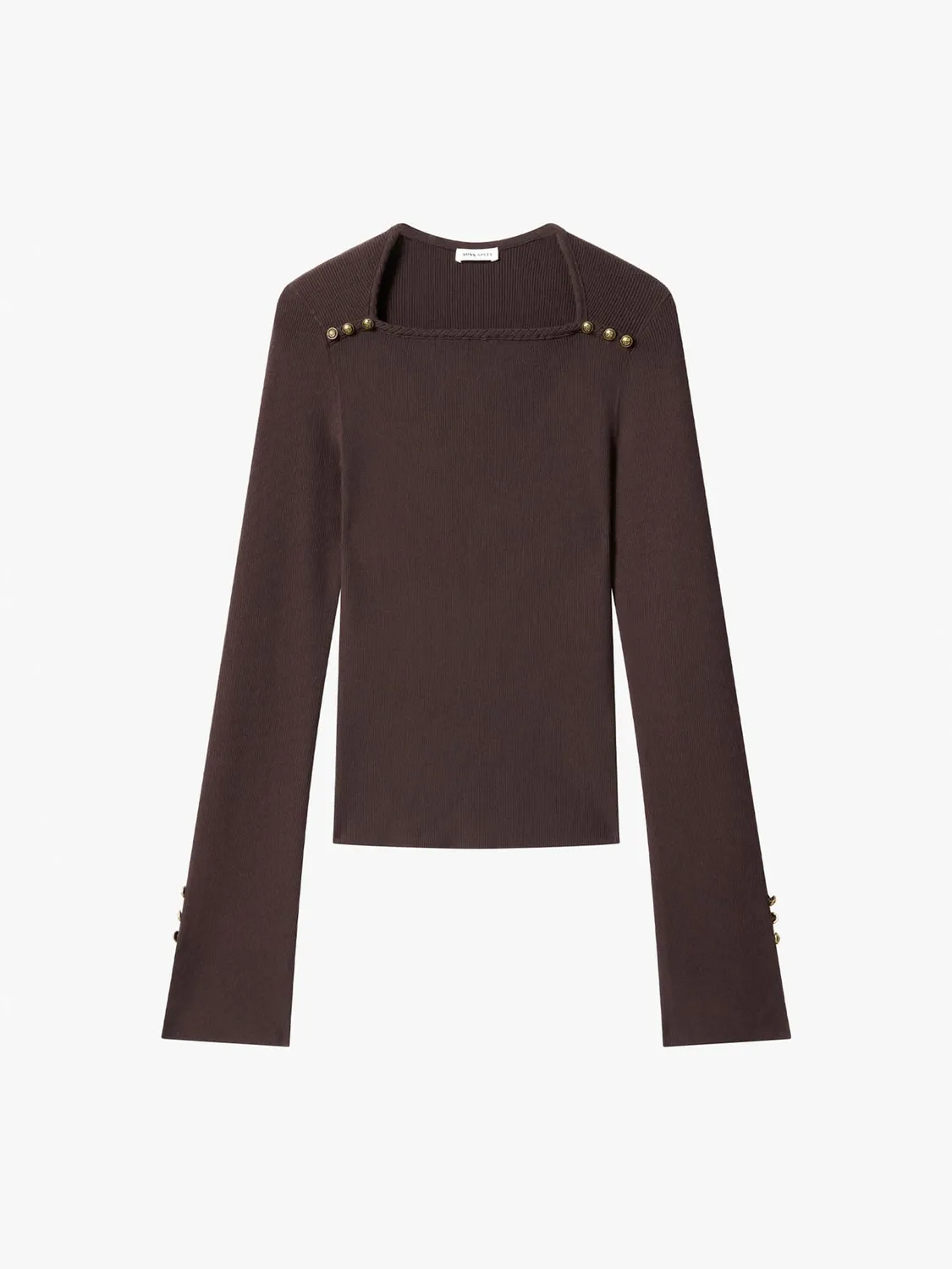 Miss Sixty Square-Neck striktrøje brun tætsiddende