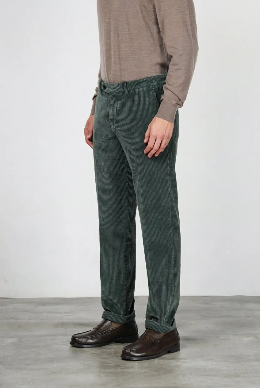 Mason's Paris chinos mørkegrøn carrot bred fløjl