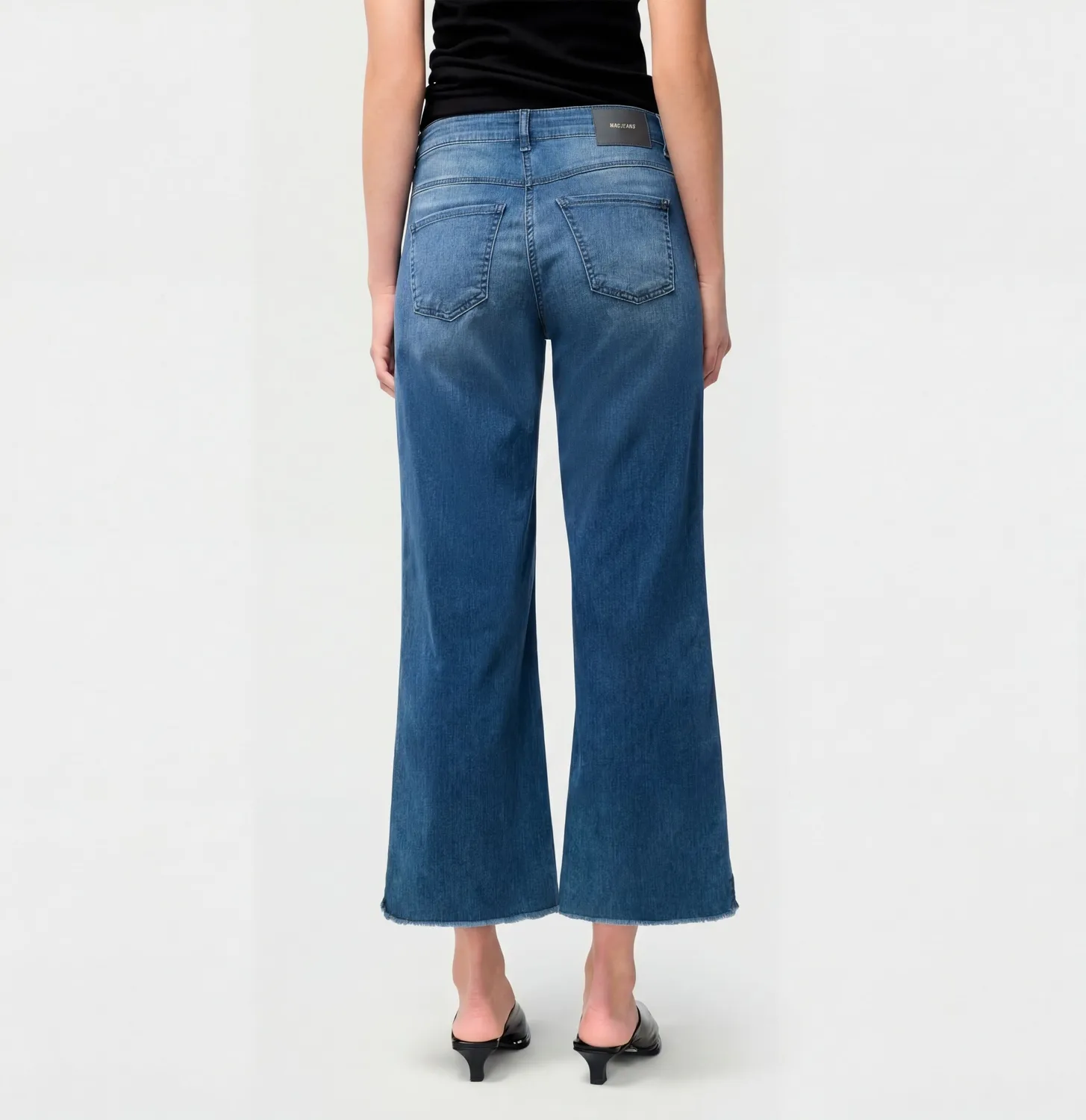 MAC Dream Wide cropped jeans mellemblå wide fit