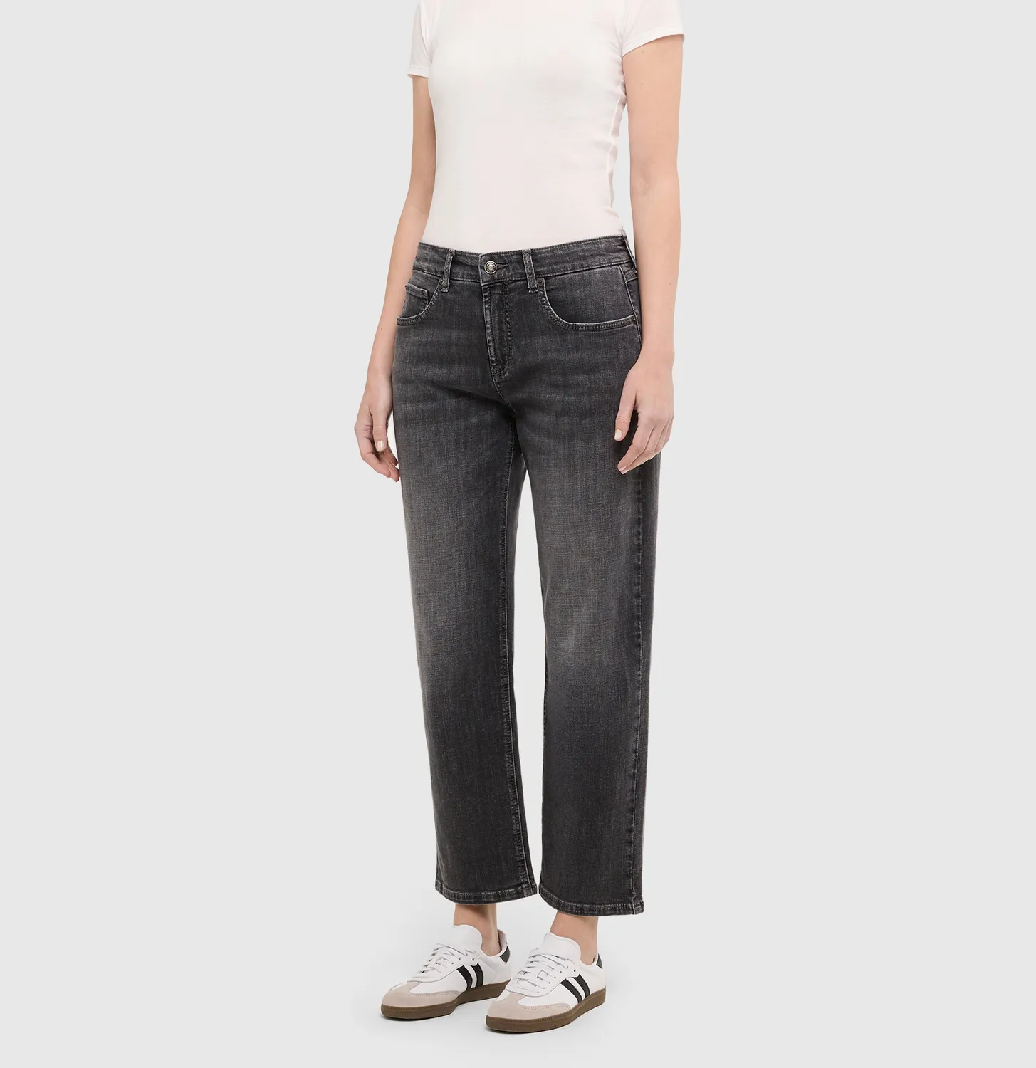MAC Gina Straight 5877 jeans grå straight fit