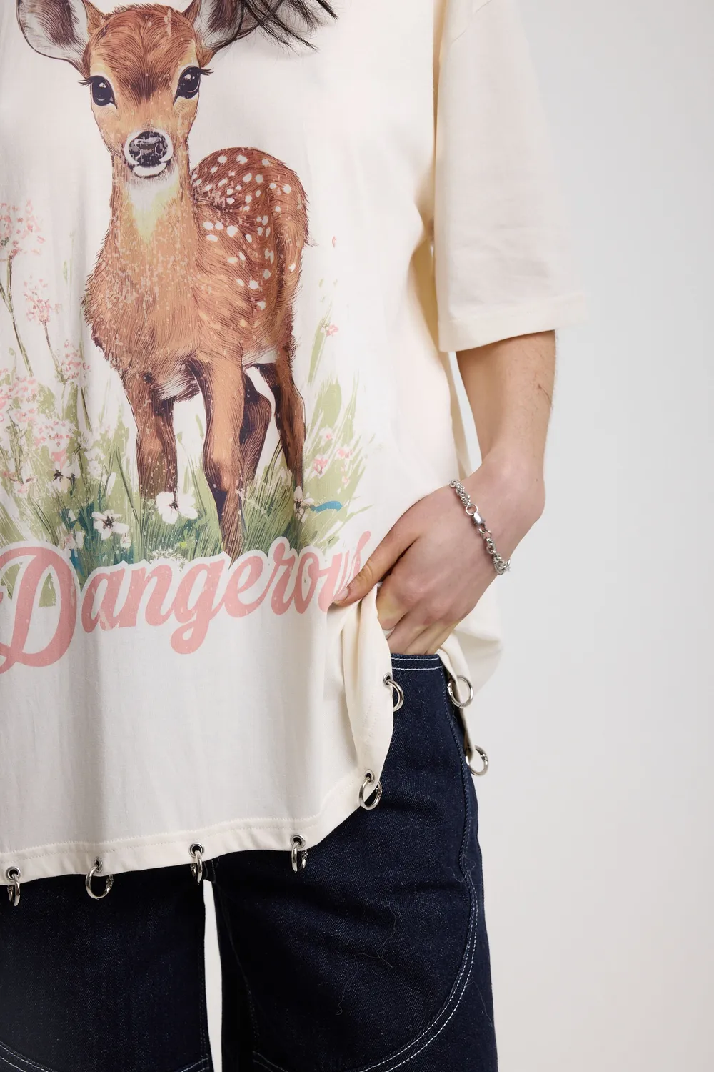 The Ragged Priest Deer oversized graphic t-shirt off-white