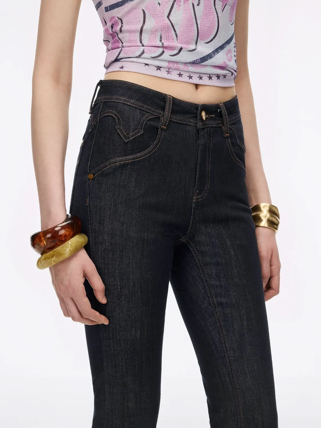 Miss Sixty Bella flare jeans mørkeblå stretch