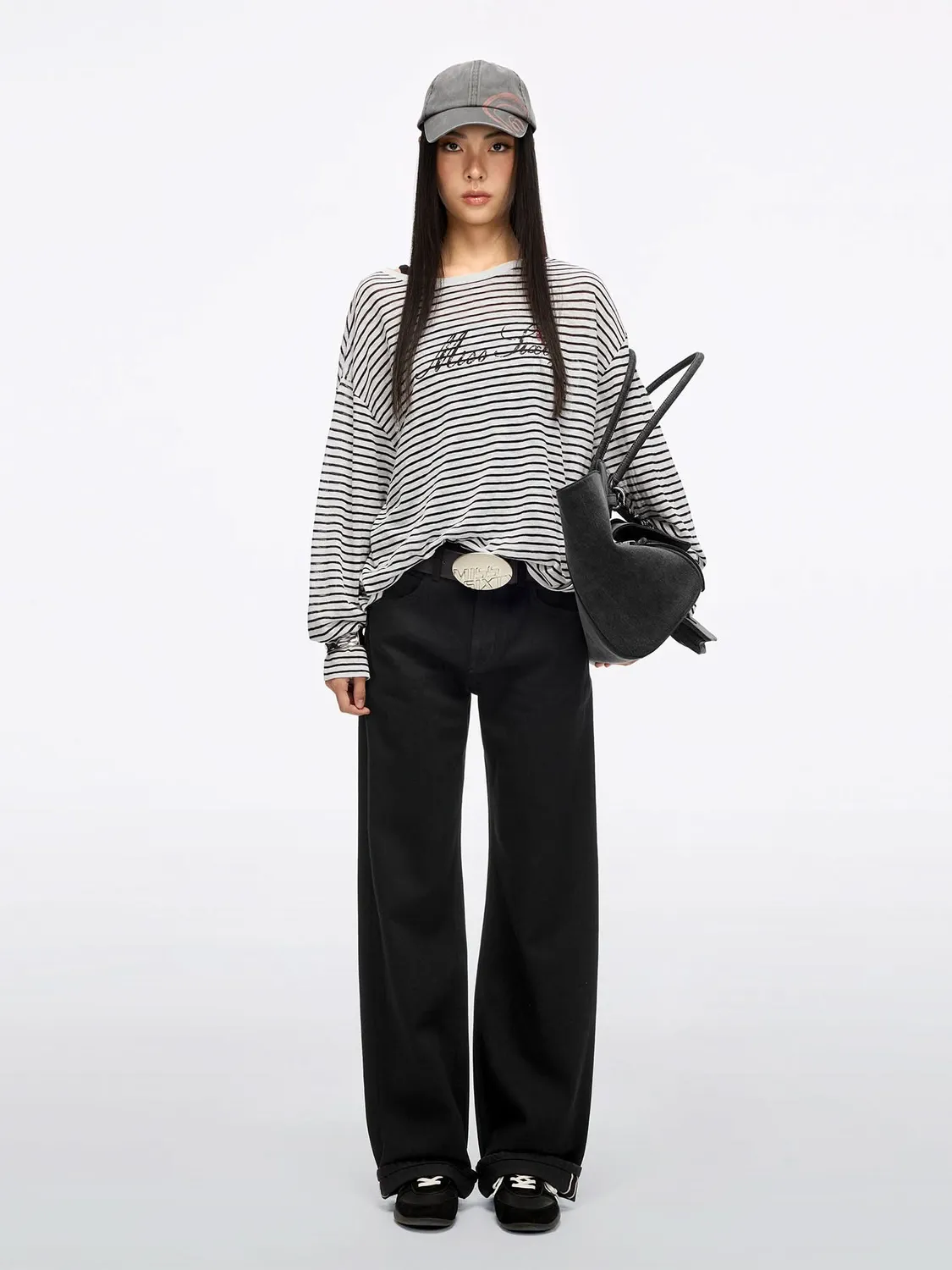 Miss Sixty Anni straight jeans sort mellem talje