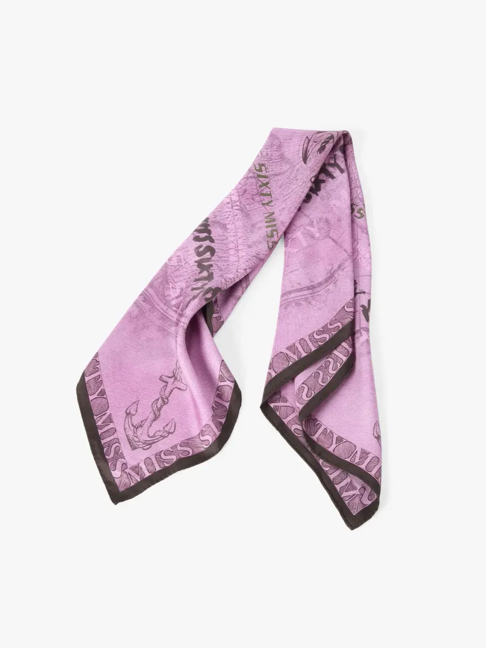 Miss Sixty Printed Silk Scarf silketørklæde lilla pink silke