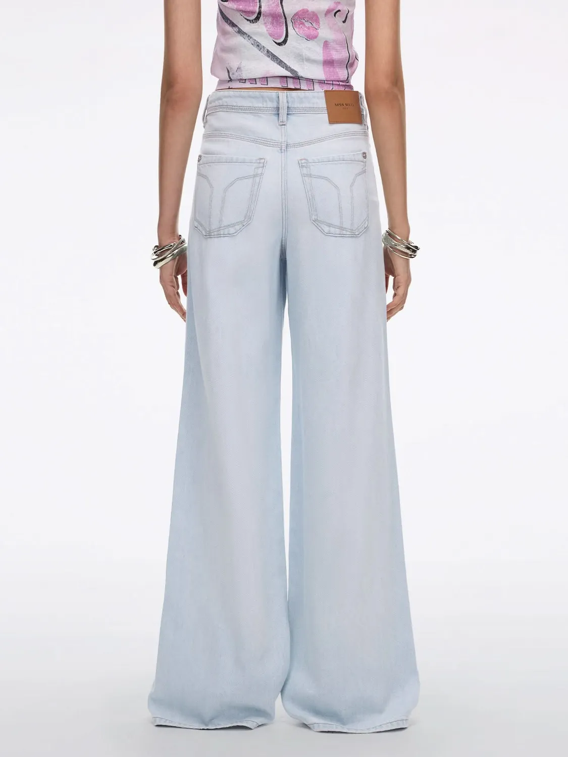 Miss Sixty Jasmine wide leg jeans medium light blue stretch