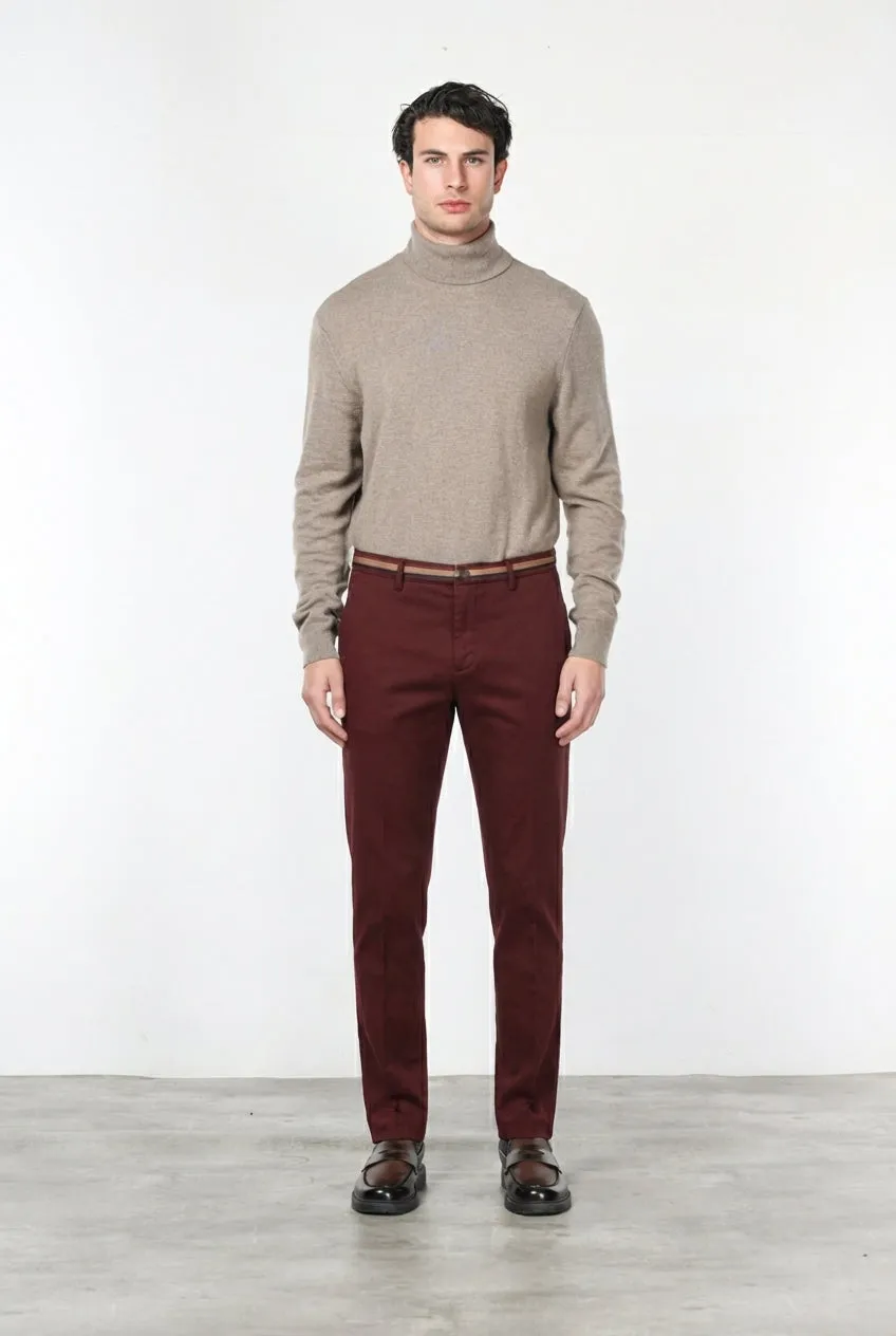 Mason's Torino Winter chinobukser slim – mørkerød