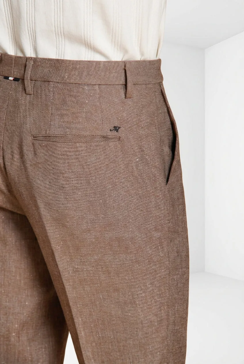 Mason's Boston chinos taupe relaxed hørblanding