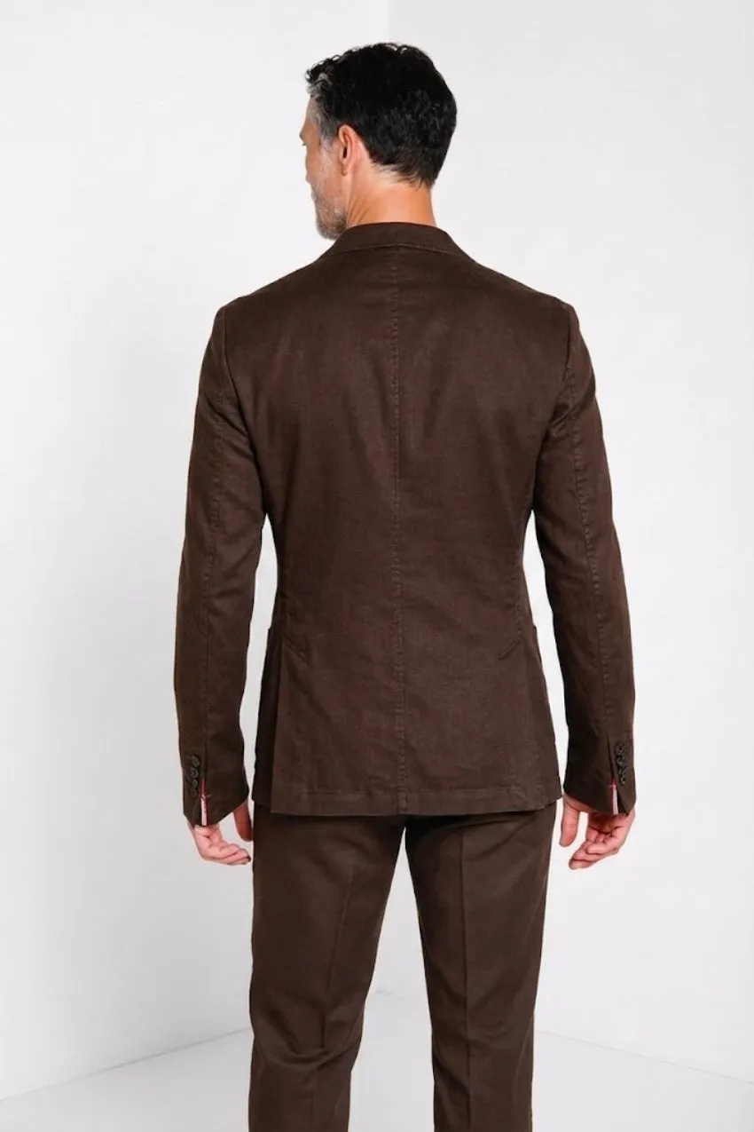 Mason's Da Vinci blazer brun hør bomuld herre
