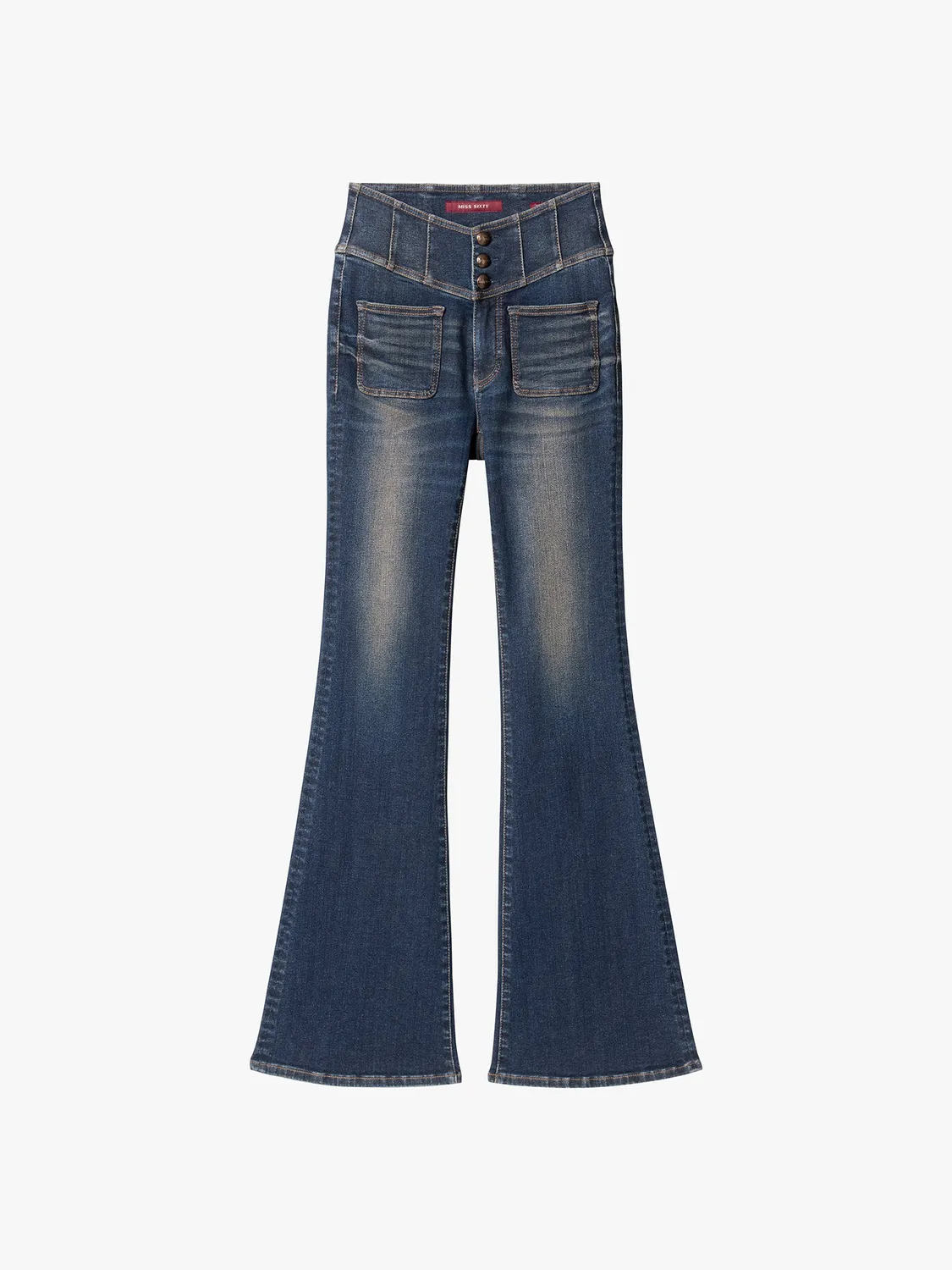 Miss Sixty Glenda Plus 5 flare jeans mørkeblå stretch