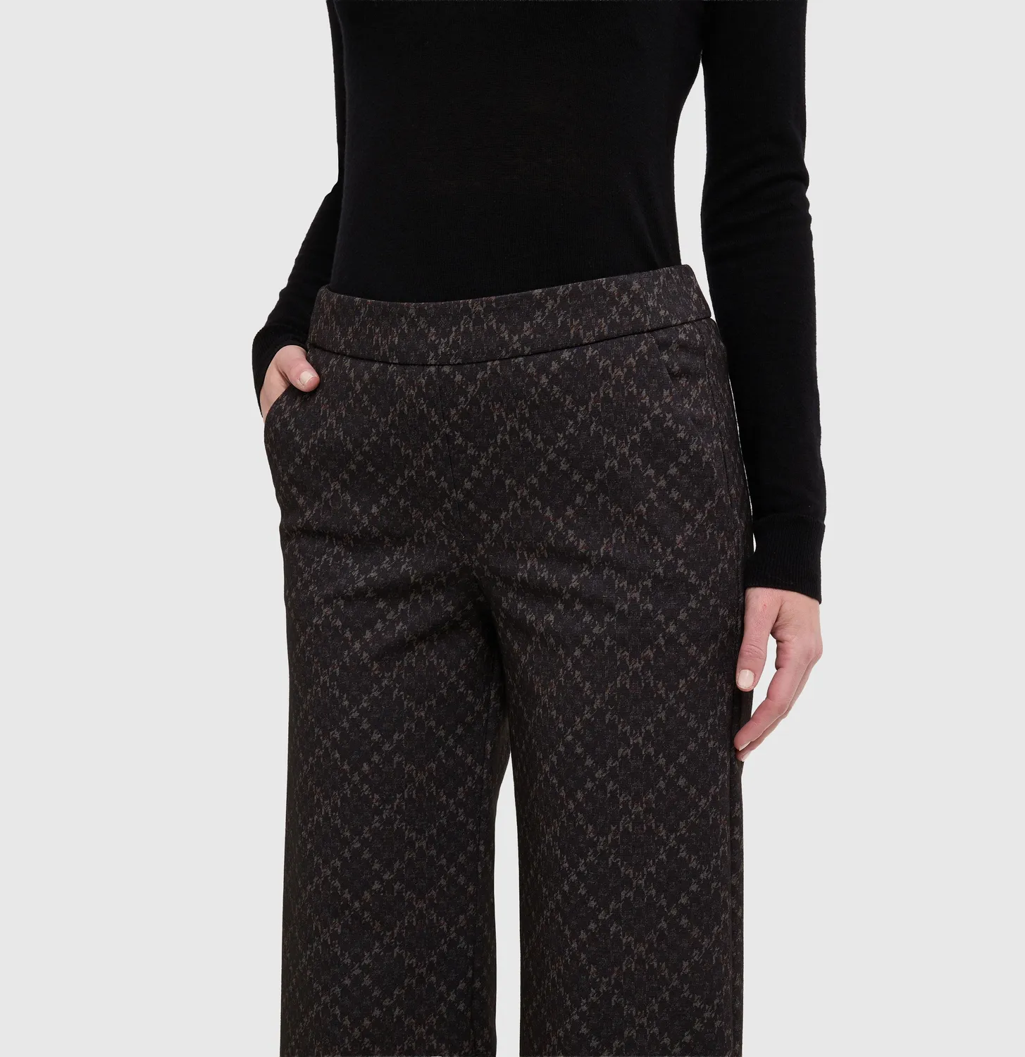 MAC Chiara Cropped bukser sort wide fit jersey