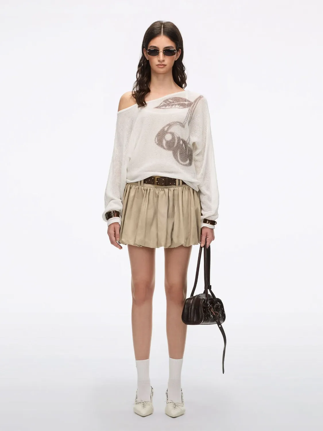 Miss Sixty Belted Tulip mininederdel khaki med bælte