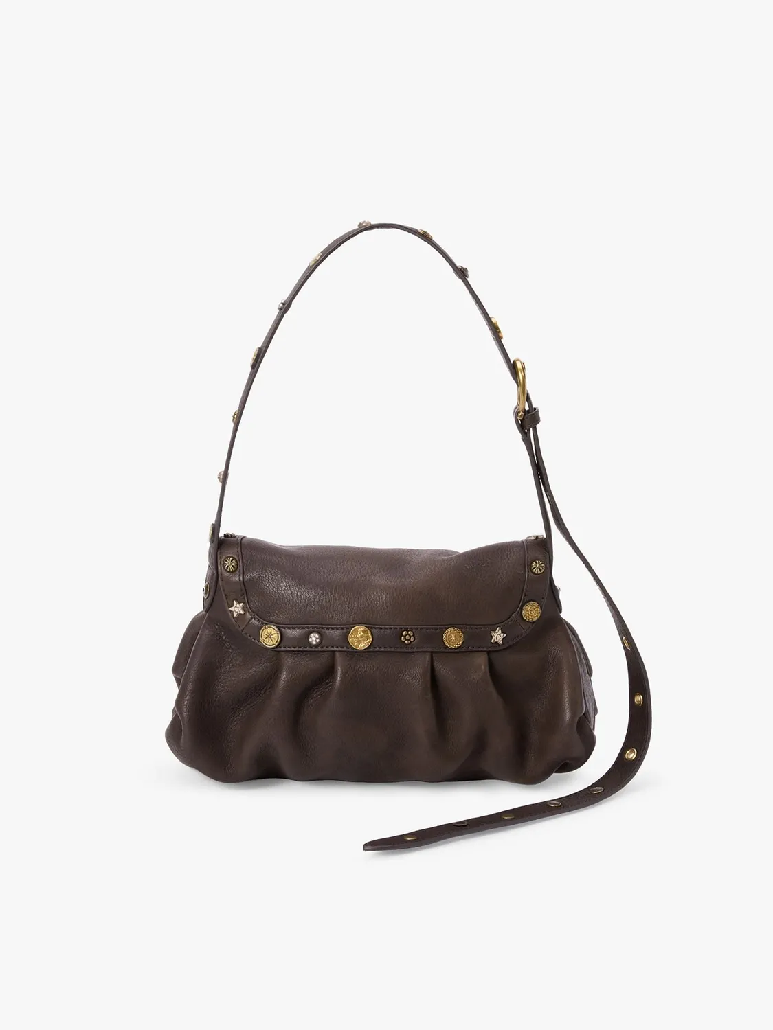 Miss Sixty Studded skuldertaske sort læder med nitter