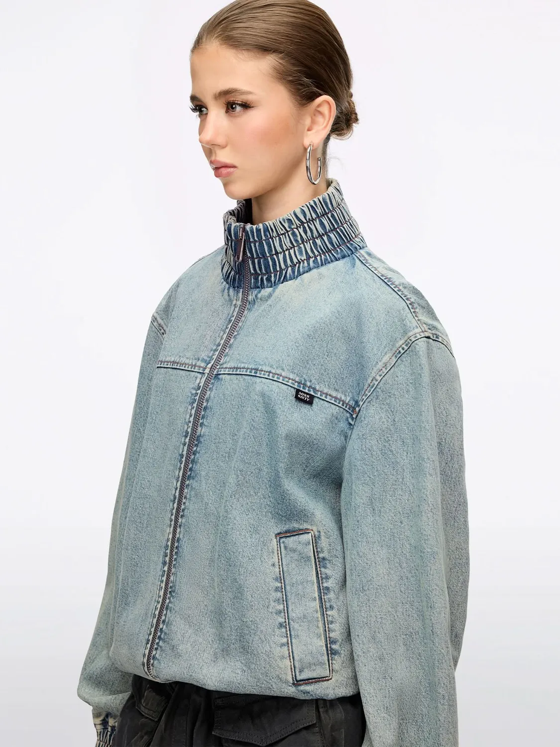 Miss Sixty Rhinestone denimjakke blå vinger XS-L