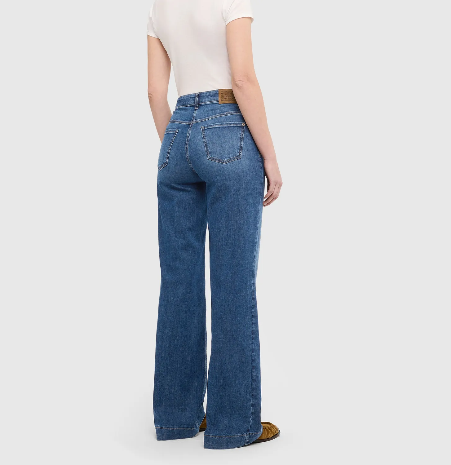 MAC Wide Rivet 5228 jeans blå wide stretch