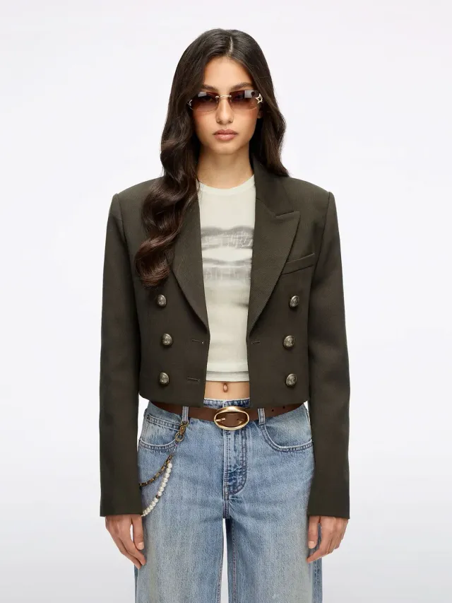 Miss Sixty Wool Tailored Suit blazer uld army green