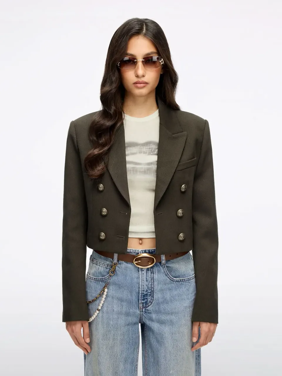 Miss Sixty Wool Tailored Suit blazer uld army green