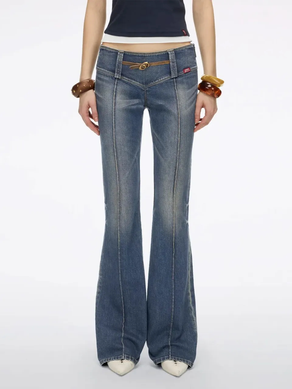 Miss Sixty Bella Slim-Fit Flare jeans blå lav talje
