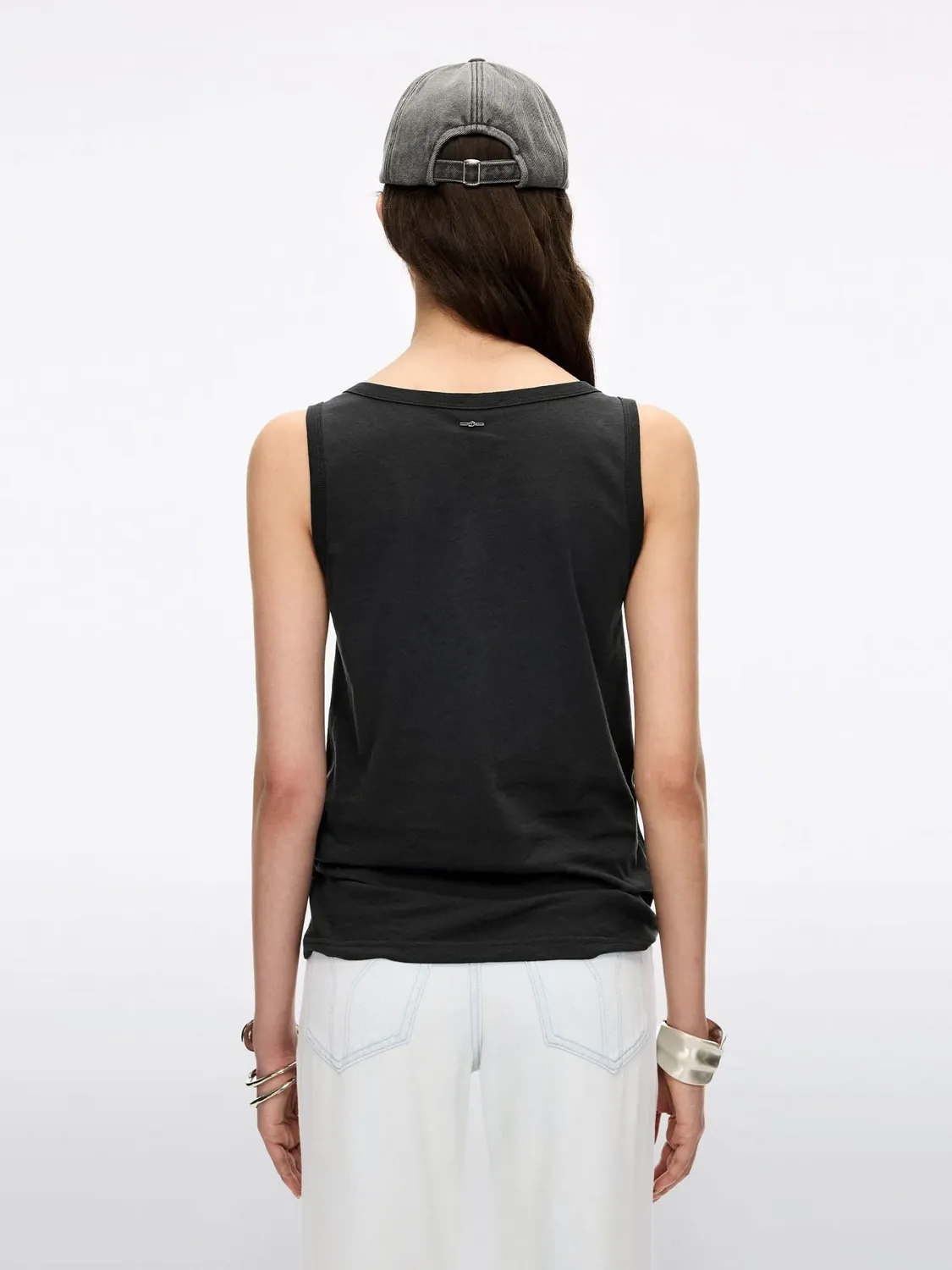 Miss Sixty Printed Sleeveless top hvid U-hals
