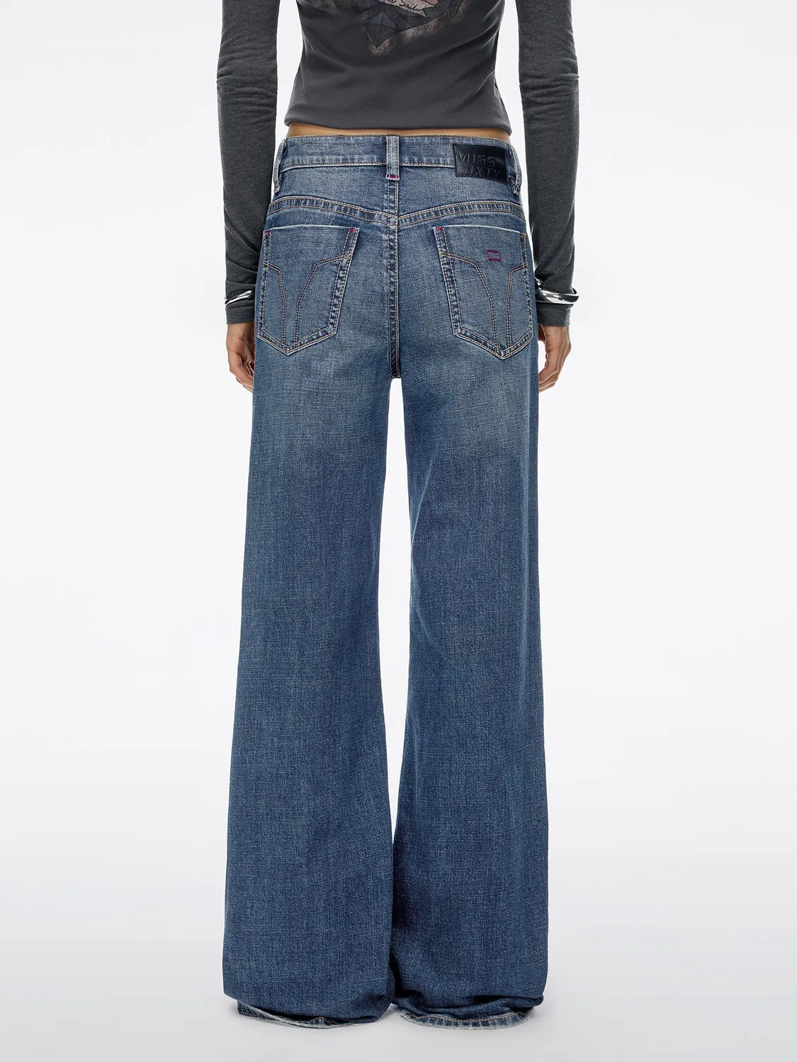 Miss Sixty Montana flare jeans mørkeblå – stretch mellemtalje