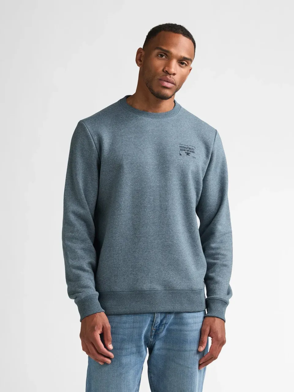Petrol Industries Steelmont sweatshirt meleret bomuld