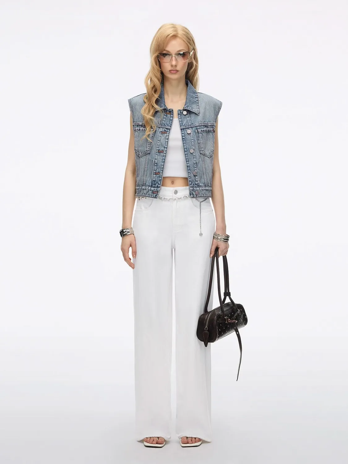 Miss Sixty 6M2WJ05100F20 denimvest lyseblå croppet