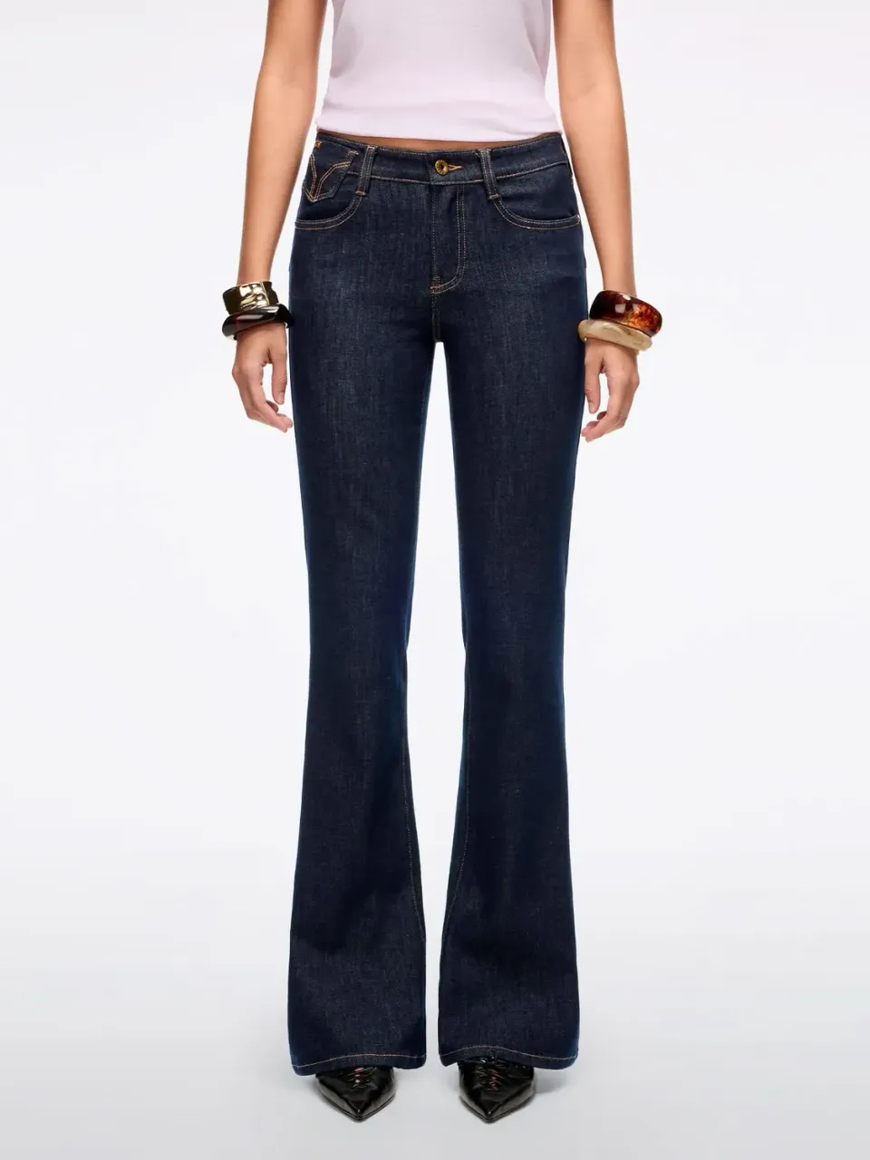 Miss Sixty Magic Plus Flare Jeans Mørkeblå Stretch