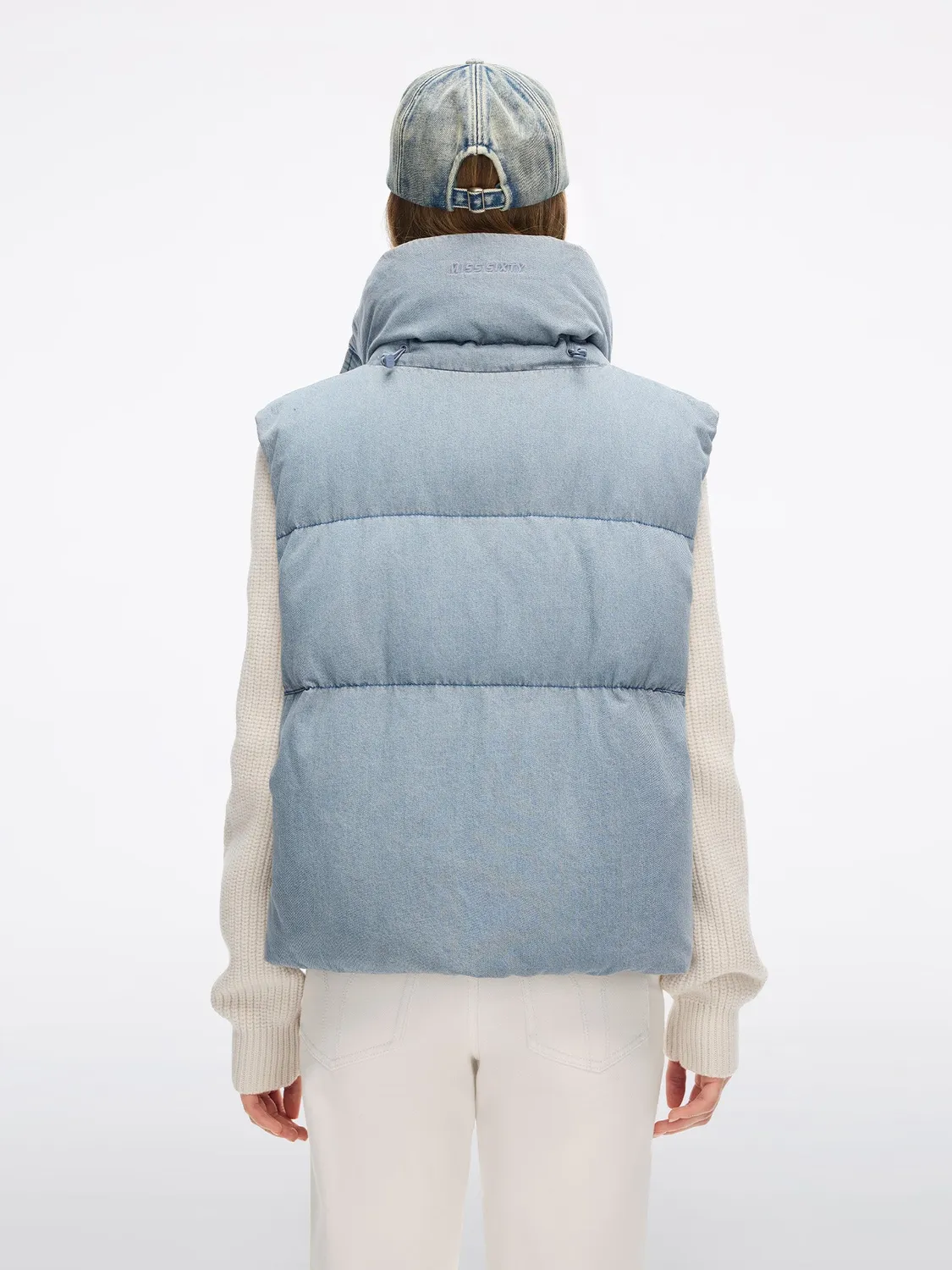 Miss Sixty denim puffer vest middle blue dun