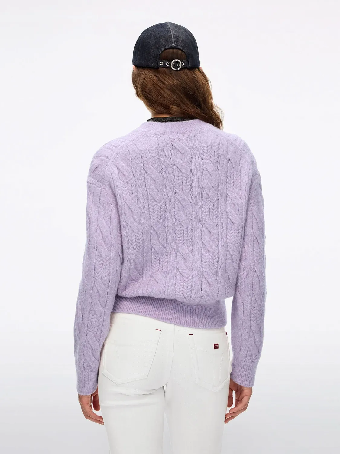 Miss Sixty Cable-Knit Sweater lilla kabelstrik